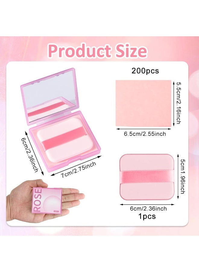 MAYCREATE® 200Pcs Blotting Paper for Oily Face, Oil Absorbing Sheets for Face, Natural Rose Oil Absorbing Paper for Face, Travel Compact Face Wipes for Oily Skin, with Mirror & Puff for Men Women - Image 5