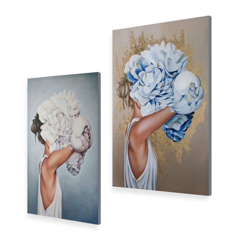 ماركتنا لوحة قماشية ثنائية بتصميم فتاة بمقاس اجمالي 100×70 سم - Image 2