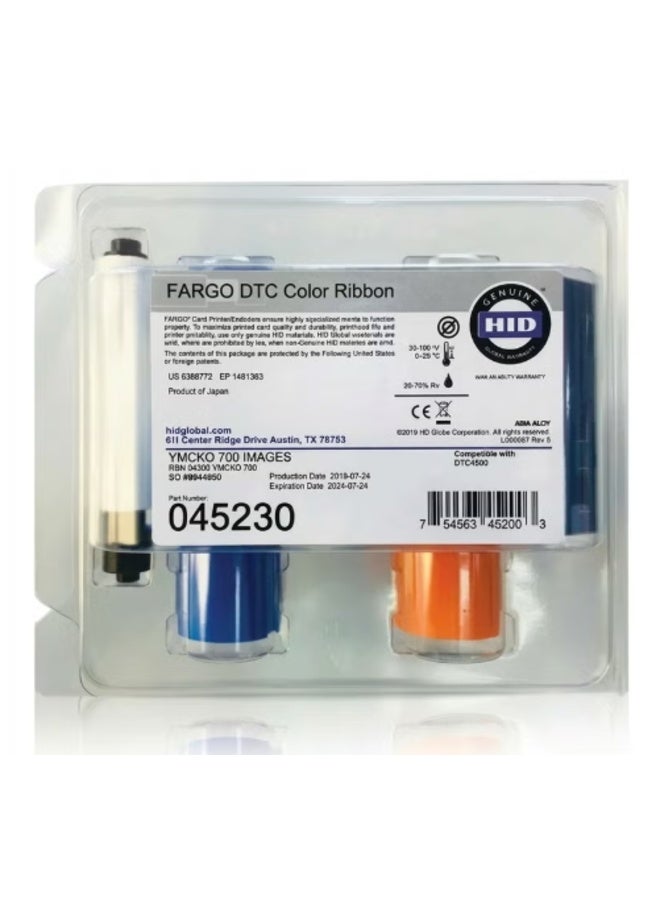 Fargo شريط FARGO 045200 YMCKO 500 صورة لطابعات DTC4500 و DTC4500e - Image 1