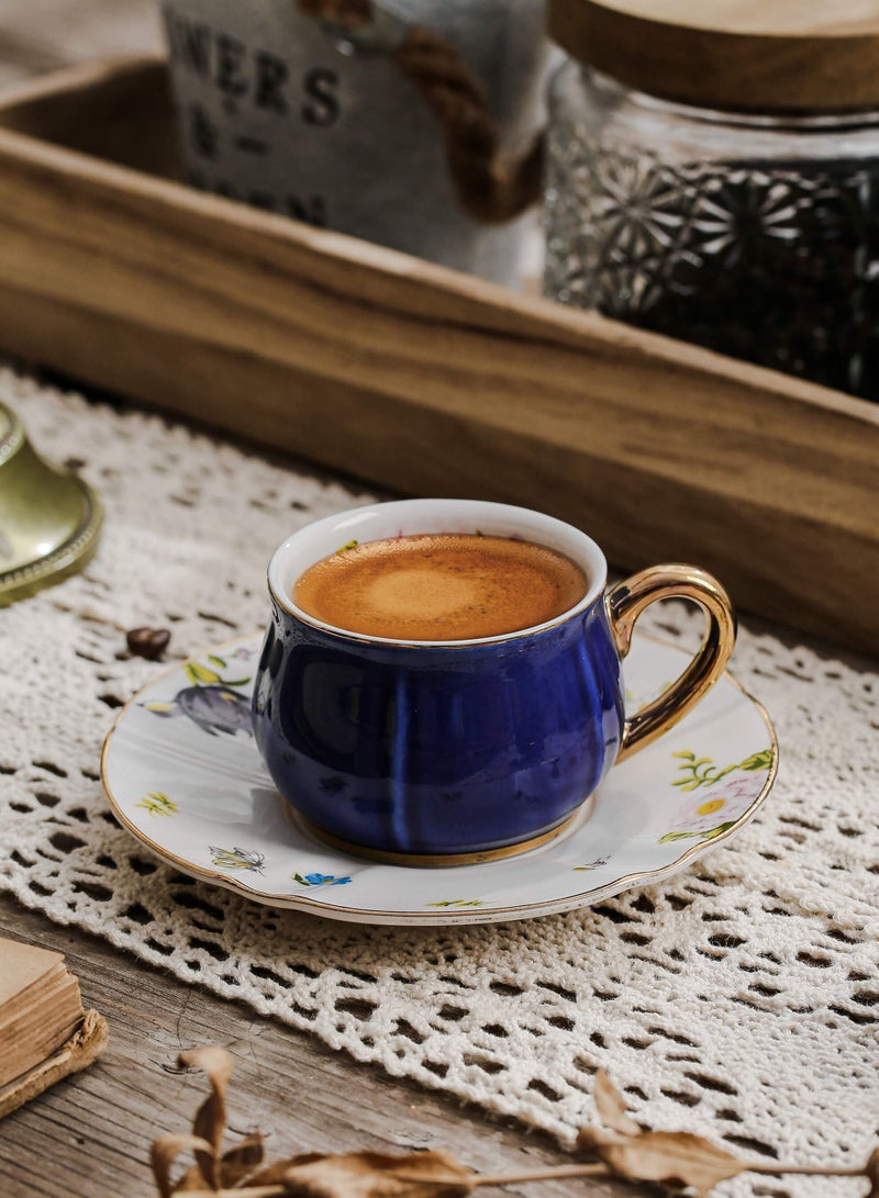 Shuer Ceramic Coffee cup, Espresso cup，Arabic coffee cup，Turkish coffee cup, Cup and Saucer Set Suitable for Home Office Restaurant Gifts Garden Party Home Afternoon Tea Set - Image 1