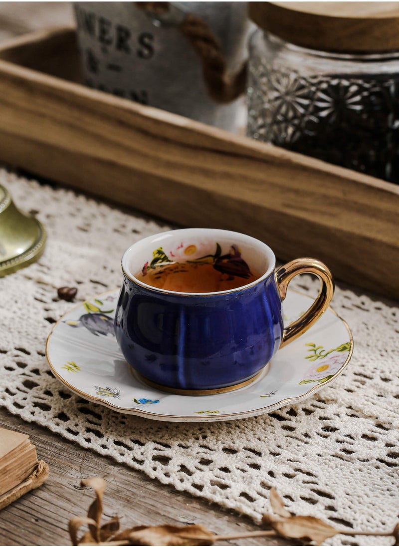 Shuer Ceramic coffee cup, Turkish coffee cup, Cup and Saucer Set Suitable for Home Office Restaurant Gifts Garden Party Home Afternoon Tea Set Ceramic Milk Tea Cup Water Cup  - Image 1