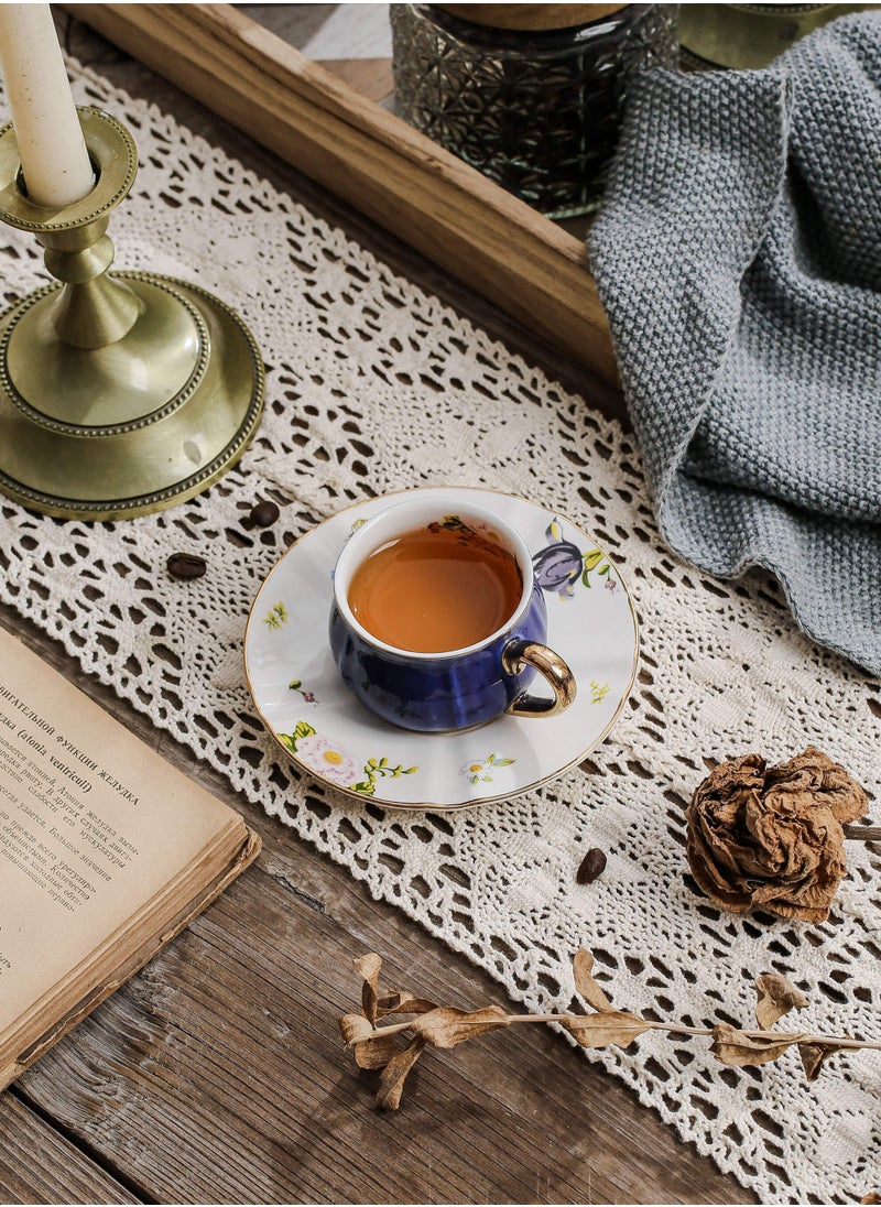 Shuer Ceramic coffee cup, Turkish coffee cup, Cup and Saucer Set Suitable for Home Office Restaurant Gifts Garden Party Home Afternoon Tea Set Ceramic Milk Tea Cup Water Cup  - Image 2