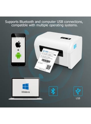 طابعة العلامة الحرارية ، اتصال USB ، صانع العلامة عالية السرعة للشحن ، دعم عرض الورق 40-110mm متوافق مع Windows لمتجر السوبر ماركت المطعم اللوجستي - view 2