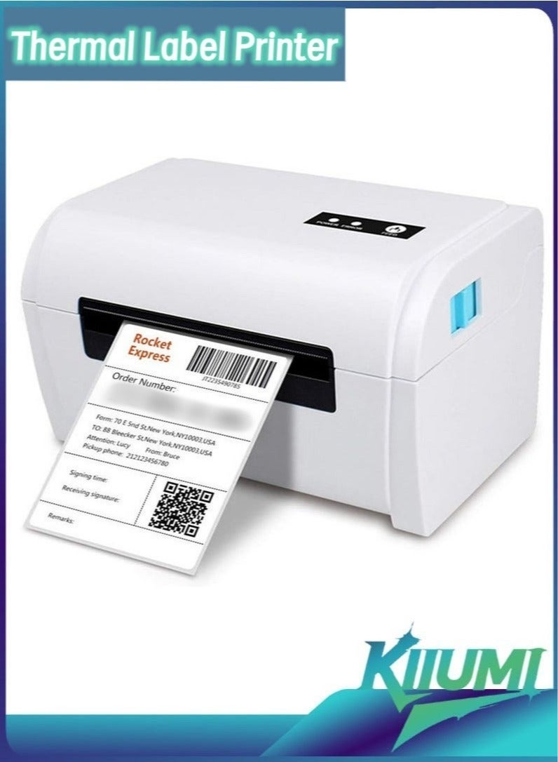 كيوومي طابعة العلامة الحرارية ، اتصال USB ، صانع العلامة عالية السرعة للشحن ، دعم عرض الورق 40-110mm متوافق مع Windows لمتجر السوبر ماركت المطعم اللوجستي - Image 3