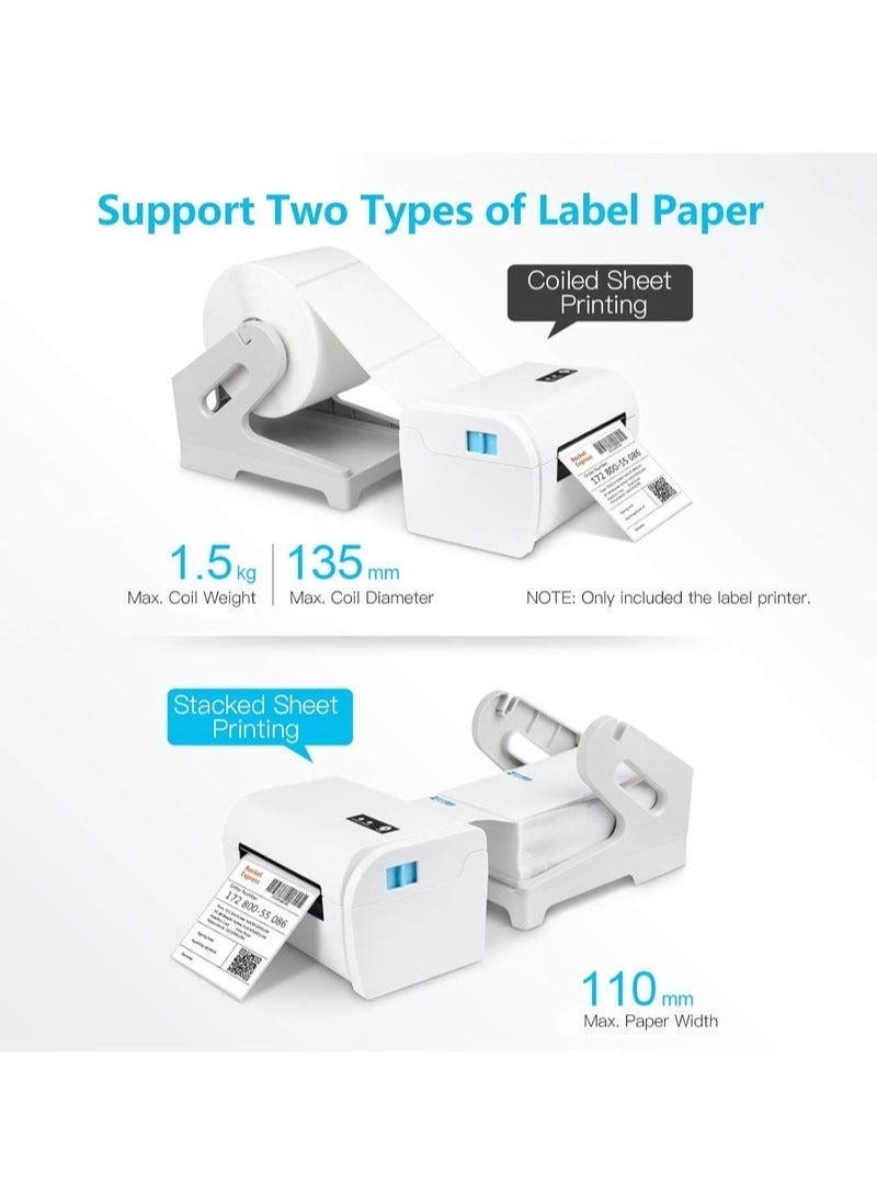 كيوومي طابعة العلامة الحرارية ، اتصال USB ، صانع العلامة عالية السرعة للشحن ، دعم عرض الورق 40-110mm متوافق مع Windows لمتجر السوبر ماركت المطعم اللوجستي - Image 4