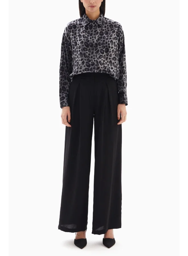 Wecre8 Grey Leopard Print Blouse