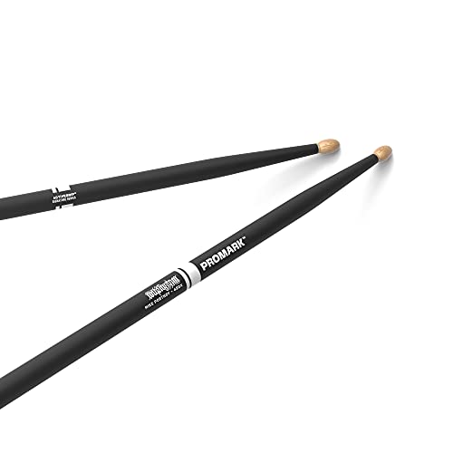 ProMark Drum Sticks - Mike Portnoy Drumsticks - ActiveGrip For Secure, Comfortable Grip - Gets Tackier As Your Hands Sweat - Active Grip Finish, Oval Wood Tip, Hickory Wood - 1 Pair - Image 1