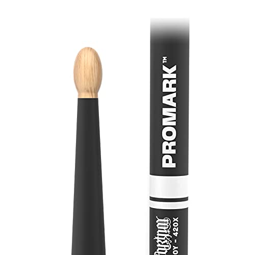 ProMark Drum Sticks - Mike Portnoy Drumsticks - ActiveGrip For Secure, Comfortable Grip - Gets Tackier As Your Hands Sweat - Active Grip Finish, Oval Wood Tip, Hickory Wood - 1 Pair - Image 2