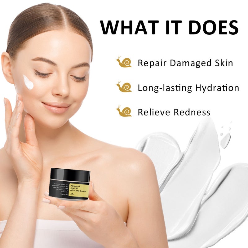 LANEMAY Advanced Snail 92 Cream - Hydrating Collagen Facial Moisturizer, 100g - Image 3