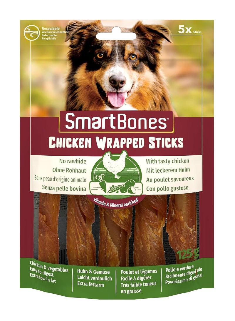 SmartBones 5 Chicken Wrapped Sticks Rawhide Free Chew Dog Treats - Image 1