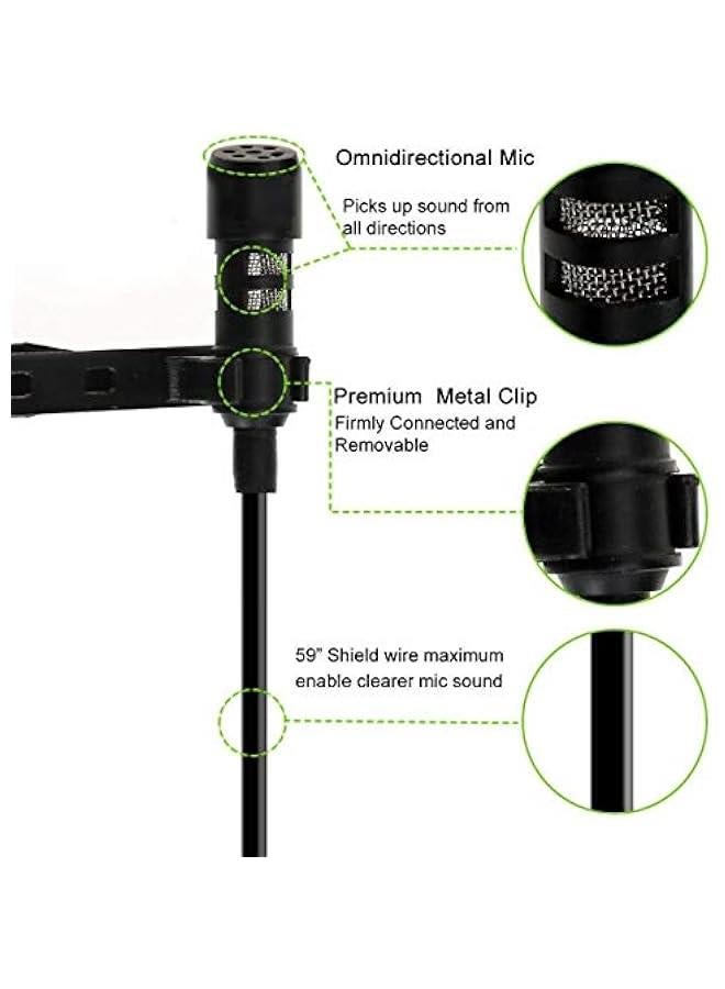 Dynamic Lapel Collar Mic Voice Recording Filter Microphone for Singing Youtube SmartPhones, Black  - Image 4
