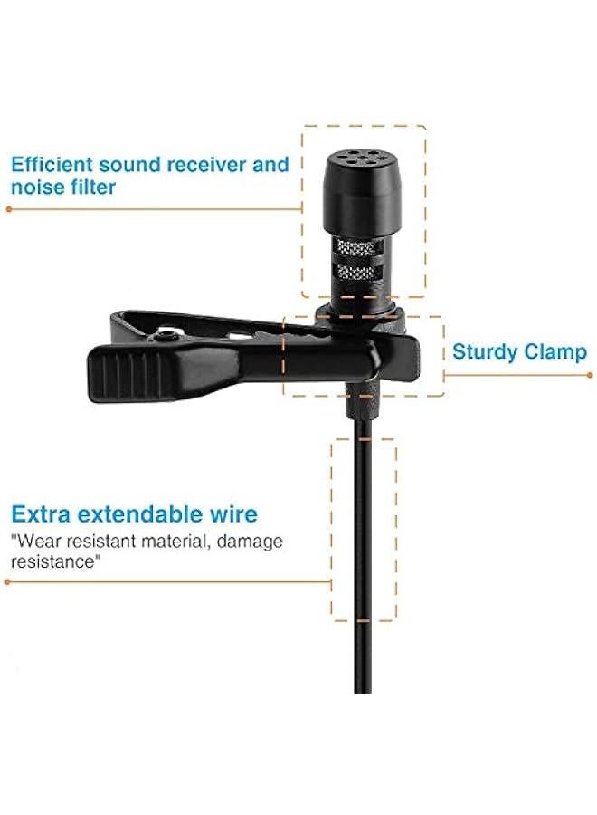 Dynamic Lapel Collar Mic Voice Recording Filter Microphone for Singing Youtube SmartPhones, Black  - Image 5