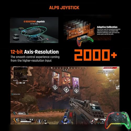 BIGBIG WON Wireless Controller Rainbow 2 Pro RGB PC 6-axis Gyro Sensor Controller Motion Aiming, Hall Effect Trigger, ALPS Joystick, 3.5mm Audio, Gamepads APP for Android/iOS/PC Windows10&11/Switch - Image 4