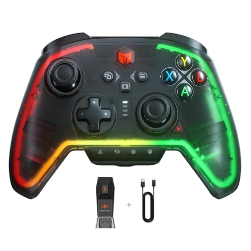BIGBIG WON Wireless Controller Rainbow 2 Pro RGB PC 6-axis Gyro Sensor Controller Motion Aiming, Hall Effect Trigger, ALPS Joystick, 3.5mm Audio, Gamepads APP for Android/iOS/PC Windows10&11/Switch - Image 1