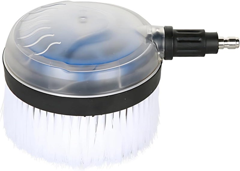 5.9 in Wash Brush with 1/4 Quick Connector, High-Pressure Water Gun Attachment, Auto Rotating Brush Head, Soft Bristles, Car/Home Use - Image 1