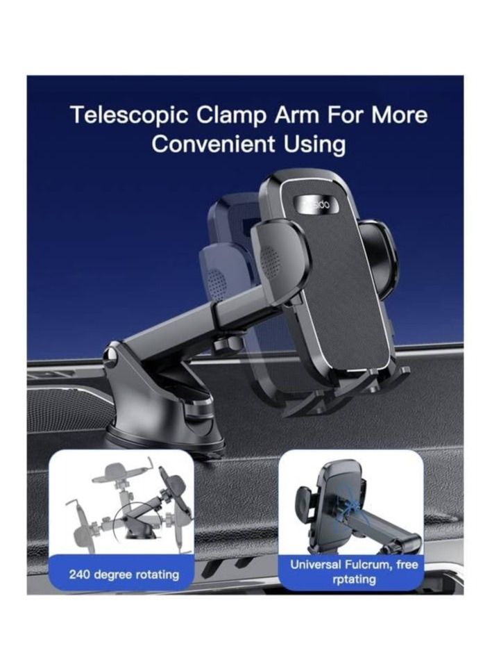 Yesido C139 Cell Phone Automobile Cradles Adjustable Car Cell Phone Mount Base Broadcasting Phone Stand, Automatic Clip Suction Cup Car Holder. - Image 4