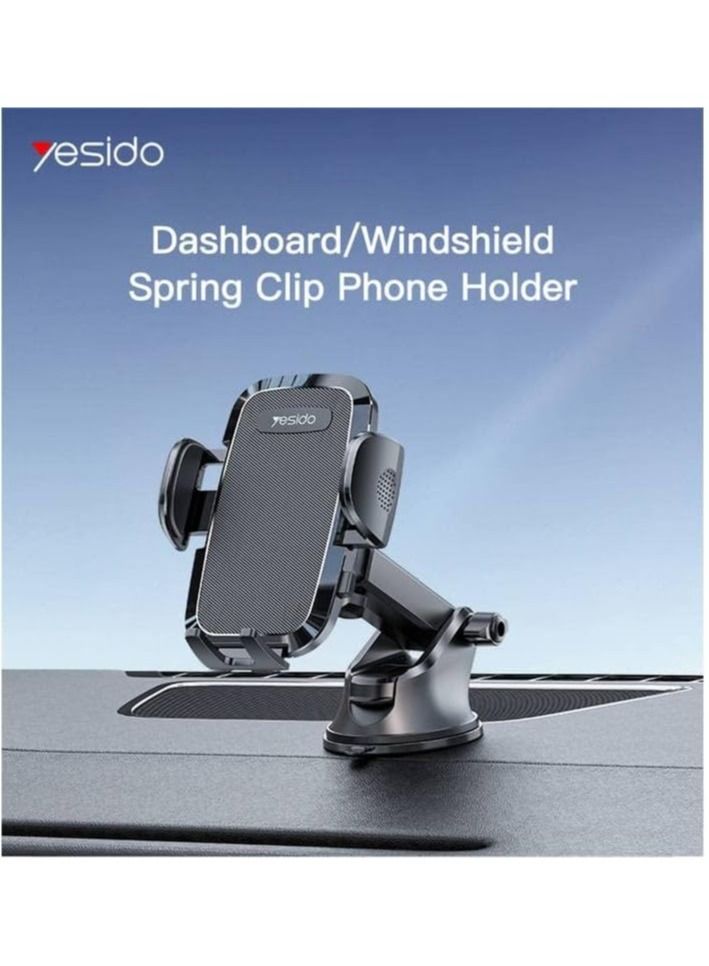 Yesido C139 Cell Phone Automobile Cradles Adjustable Car Cell Phone Mount Base Broadcasting Phone Stand, Automatic Clip Suction Cup Car Holder. - Image 2