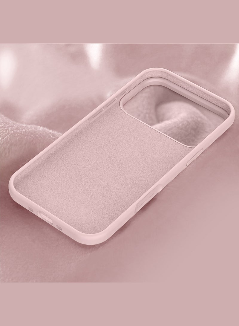 CATANES 2 Packs Silicone Protective Phone Case for iPhone 17 Pro - Soft Anti-Scratch Microfiber Lining Ultra Slim Drop Protection Phone Cover with 3D Screen Protector - Sand Pink - Image 4