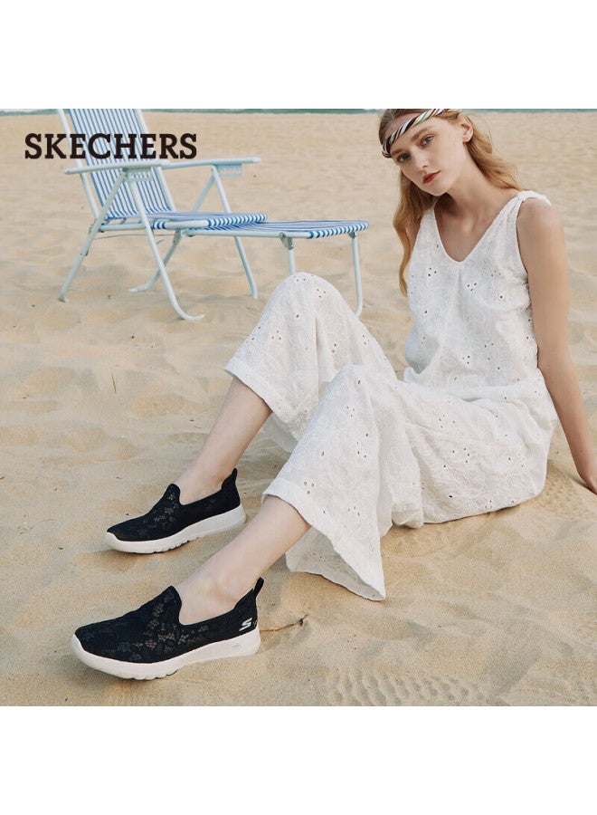 Skechers Women's Shoes, Summer Breathable Soft-soled Shock-absorbing Slip-on Walking Shoes, Lace Mesh Lazy Shoes, Flat Single Shoes, 896020 - Image 3