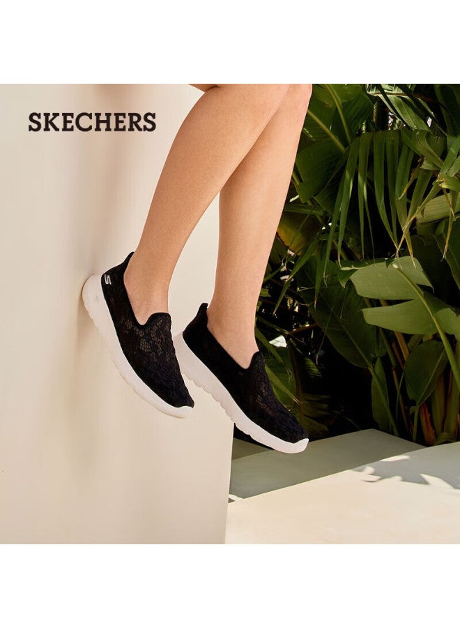 Skechers Women's Shoes, Summer Breathable Soft-soled Shock-absorbing Slip-on Walking Shoes, Lace Mesh Lazy Shoes, Flat Single Shoes, 896020 - Image 1