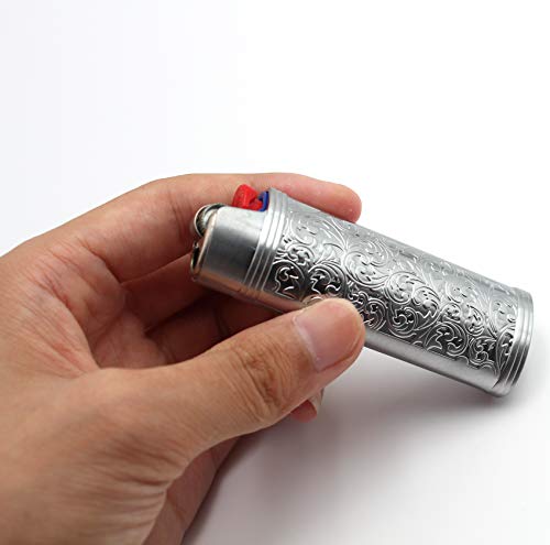Lucklybestseller Metal Lighter Case Cover Holder Vintage Floral Stamped for BIC Full Size Lighter J6 - Image 5