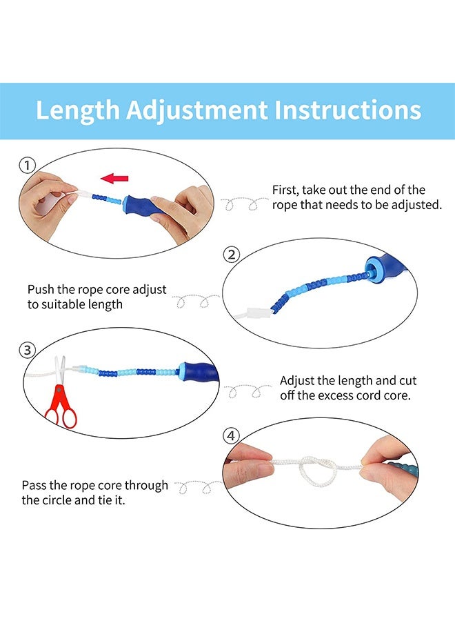 بوفان حبل قفز مكون من 3 قطع، قابل لتعديل الطول، مقسم إلى أجزاء ناعمة وخرزية، حبل قفز رياضي للأطفال والرجال والنساء، مناسب لفقدان الوزن، طوله 9.2 قدم. - Image 4
