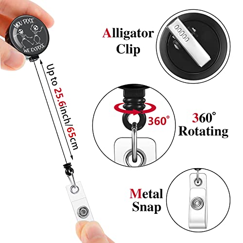 zcyhtqp You Pose We Expose,Funny Badge Reel，Retractable ID Card Badge Holder with Alligator Clip，Funny Tech Radiology Badge Holder Medical MD RN Nurse Office Worker Name ID Card Décor - Image 4
