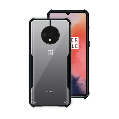 7-Seven 7SEVEN® Ipacky Back Cover for OnePlus 7T Mobile Back Case Shock Proof Design Camera Edges Protection Crystal Clear Phone Case Precise Cutouts Matte Black Soft Bumper Phone Cover - Image 1