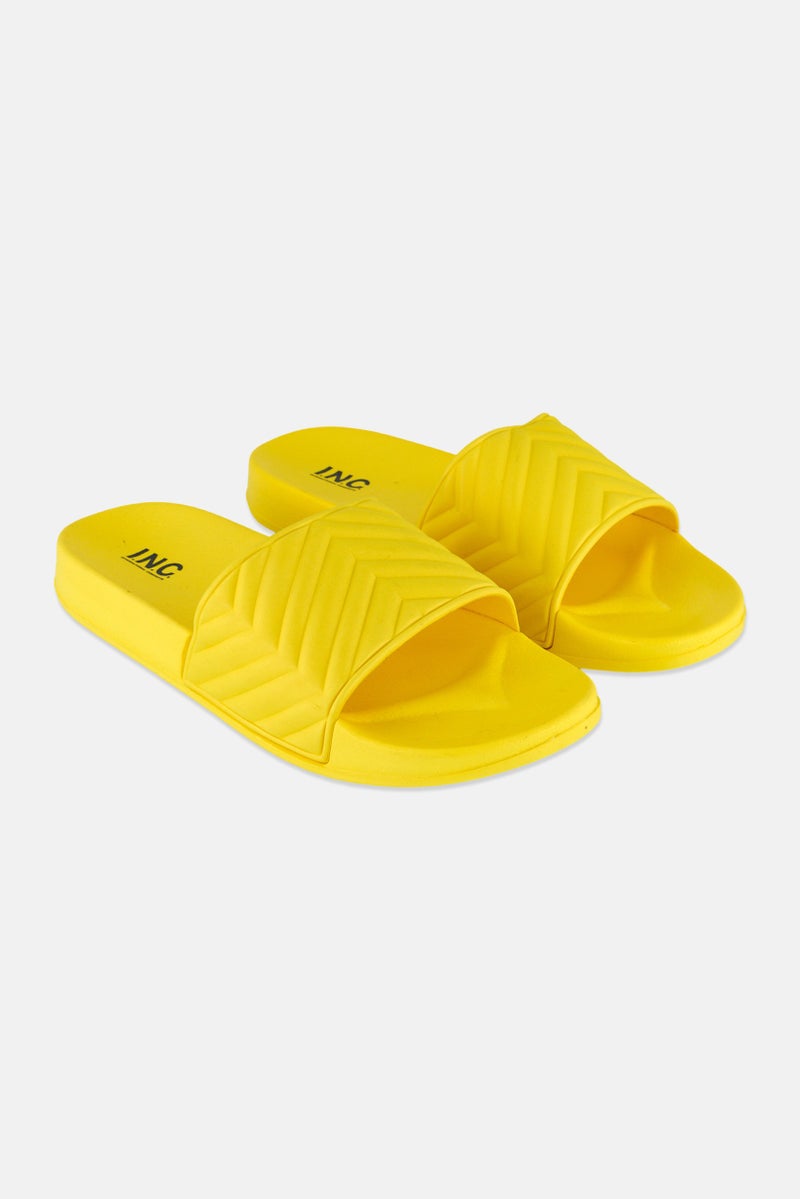INC Men Slip On Slides, Yellow - Image 1