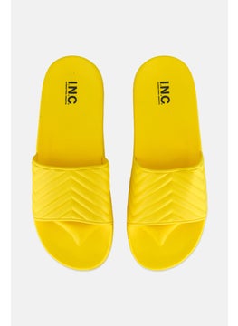 INC Men Slip On Slides, Yellow  - Image 3