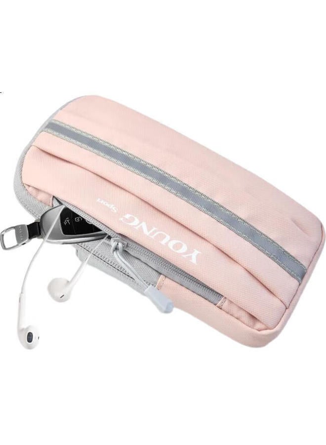 Wellhouse Sports Armband, Running Cycling Fitness Phone Armband Wristband, For Men And Women, Music Armband, Streamlined Design, Pink - Image 2