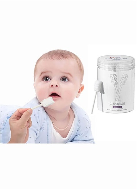 30Pcs Baby Tongue Cleaner, Baby Toothbrush, Disposable Baby Mouth Cleaner, Soft Gauze Toohthbrush Newborn Oral Cleaning Stick Dental Care for 0-36 Month Baby