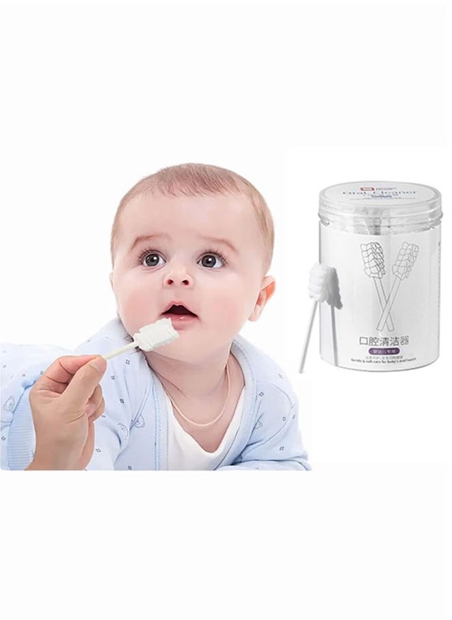 FASHION MANIA 30Pcs Baby Tongue Cleaner, Baby Toothbrush, Disposable Baby Mouth Cleaner, Soft Gauze Toohthbrush Newborn Oral Cleaning Stick Dental Care for 0-36 Month Baby  - Image 1