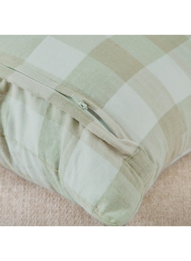 Home Box Green Artist Verde Yarn Dyed Check Filled Cushion 50 x 50 cm  - Image 5