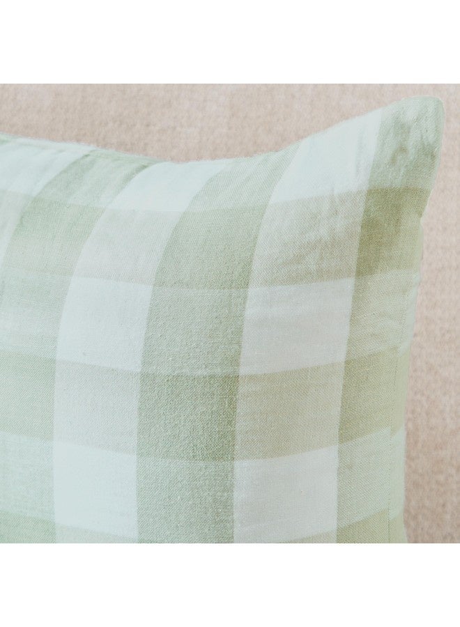 Home Box Green Artist Verde Yarn Dyed Check Filled Cushion 50 x 50 cm  - Image 3