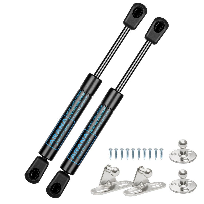 ARANA SPD490010 7 Inch 10 Lb/45 N Gas Struts Spring Shocks Lid Support, 2 Pcs 7.5" 45N Gas Props Lift Supports for Cabinet Door Toolbox Lid Toy Box Stay