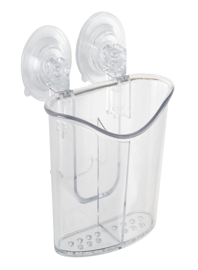 Bath Bliss Clear Dimensions: 4. 9" x 3. 75 | Bathroom Organization Power Lock Suction, 2 Compartment Holder - Image 1