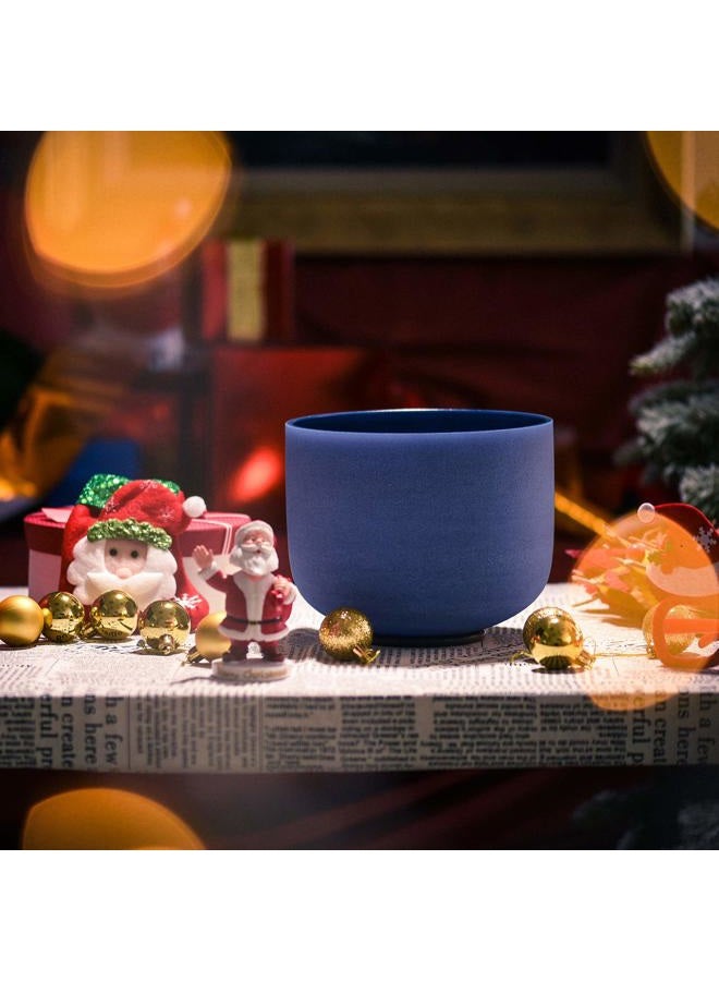 TOPFUND Indigo Colour A Third Eye Chakra Frosted Quartz Crystal Singing Bowl 20cm - Image 2