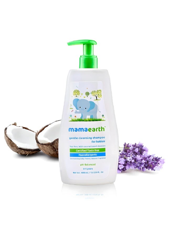 Mamaearth Gentle Cleansing Hair Shampoo For Babies Coconut Based Cleansers For Delicate Baby Scalp Hypoallergenic & Tear Free Formula 400 ML - Image 5