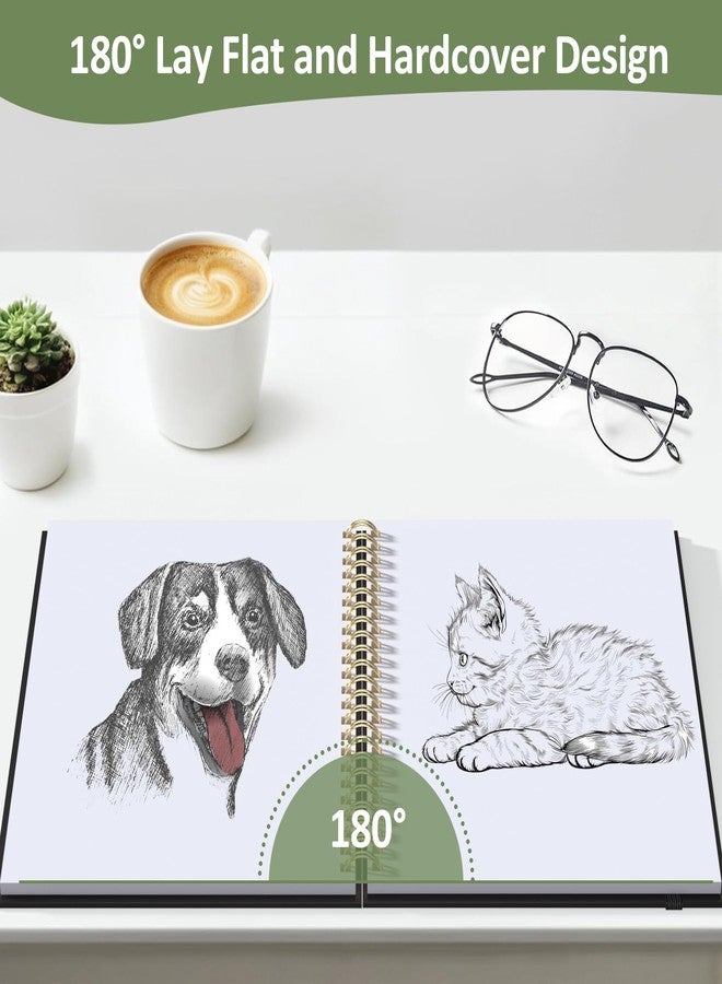 Forvencer 2 Pack Blank Spiral Notebook, 8"x 5.6"Hardcover Sketch Book, 100GSM Thick Paper, Art Sketchbook for Women & Adult, 2 x 100 pages Drawing Book Journal for School Office Drawing, Black - Image 4