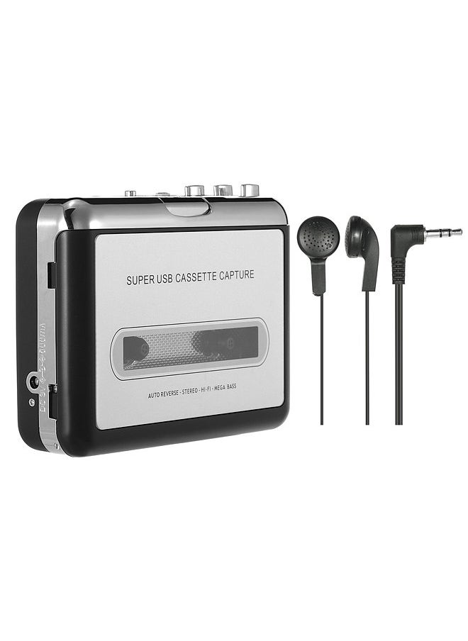 Generic - USB Cassette Capture  Cassette Tape-to-MP3 Converter into Computer HiFi Sound Quality Mega Bass Audio Music Player with Earphone - Image 1