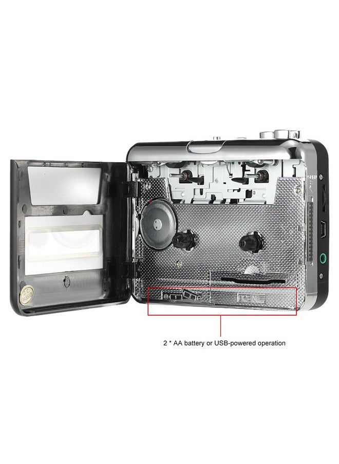 Generic - USB Cassette Capture  Cassette Tape-to-MP3 Converter into Computer HiFi Sound Quality Mega Bass Audio Music Player with Earphone - Image 1
