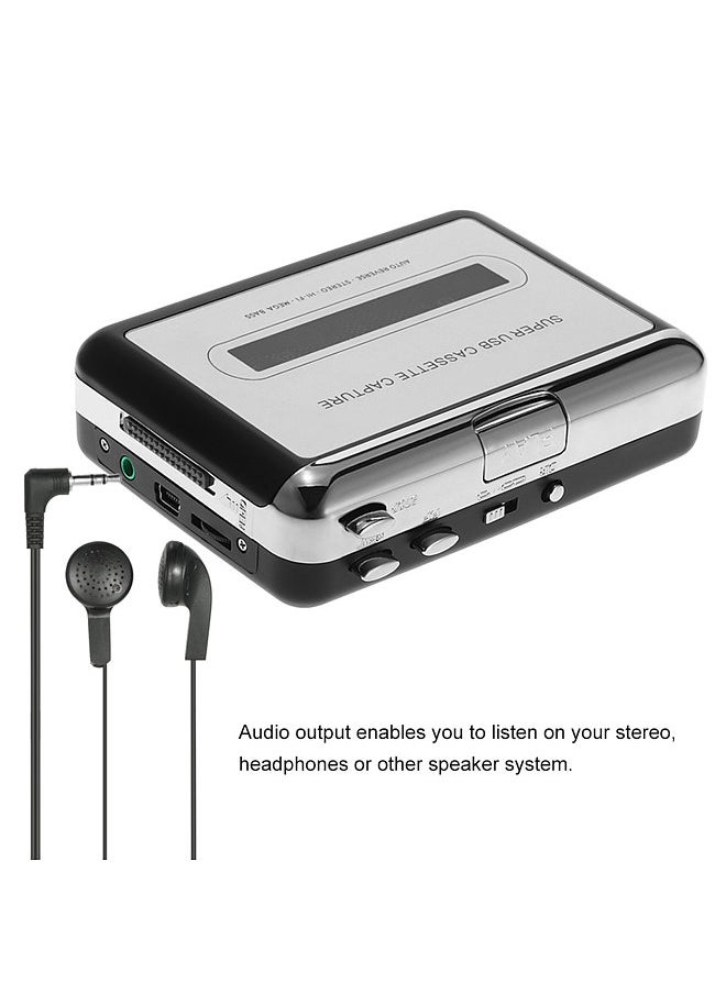 Generic - USB Cassette Capture  Cassette Tape-to-MP3 Converter into Computer HiFi Sound Quality Mega Bass Audio Music Player with Earphone - Image 1