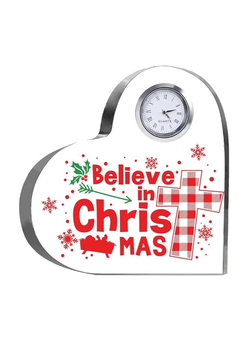 PRINTSHOP4ME Christmas Heart-Shaped Crystal Clock Gift-Thoughtful Presents Gifts For Your Friends And Family  - Image 1