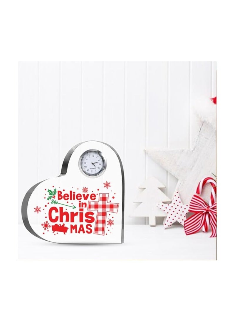 PRINTSHOP4ME Christmas Heart-Shaped Crystal Clock Gift-Thoughtful Presents Gifts For Your Friends And Family  - Image 2