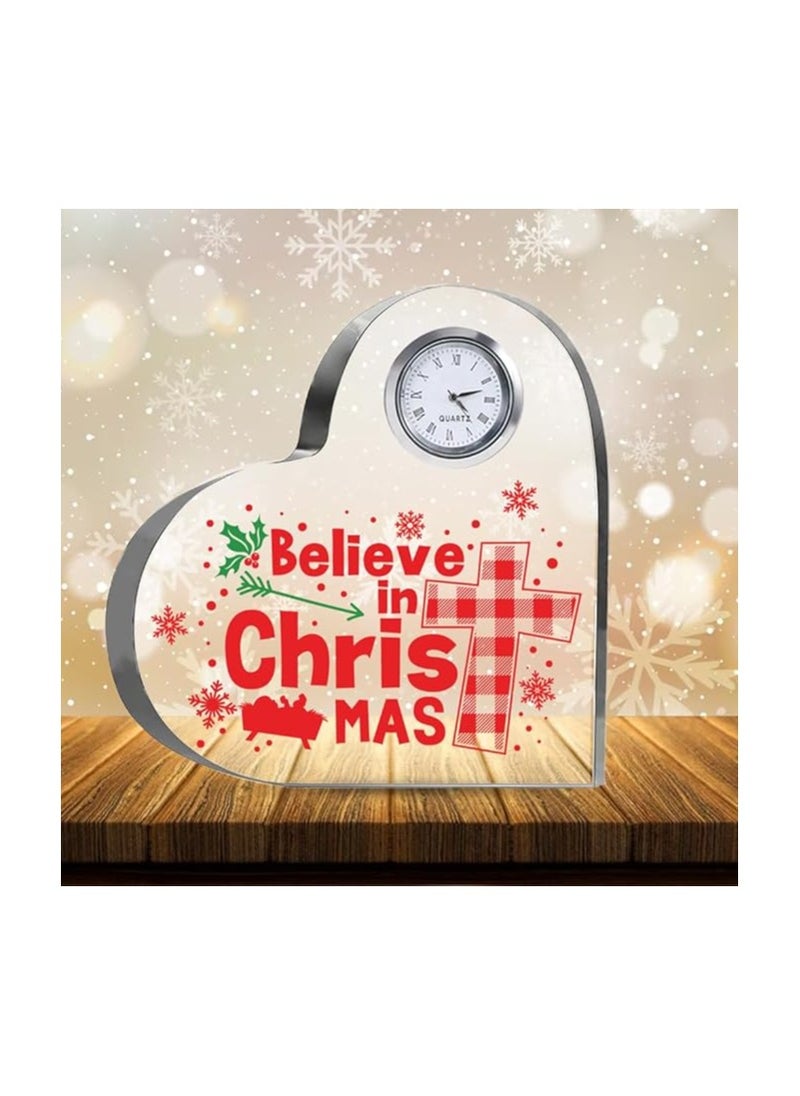 PRINTSHOP4ME Christmas Heart-Shaped Crystal Clock Gift-Thoughtful Presents Gifts For Your Friends And Family  - Image 3
