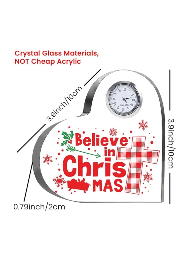 PRINTSHOP4ME Christmas Heart-Shaped Crystal Clock Gift-Thoughtful Presents Gifts For Your Friends And Family  - Image 4