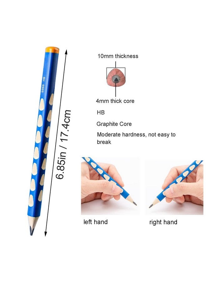 Fengirl Triangular Fat Pencil - 12 Pack Thick, Strong, Jumbo Wood Pencils For Writing And Drawing, Hb With Eraser And Sharpener - Image 2
