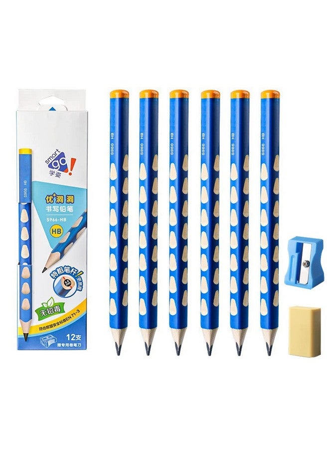 Fengirl Triangular Fat Pencil - 12 Pack Thick, Strong, Jumbo Wood Pencils For Writing And Drawing, Hb With Eraser And Sharpener - Image 1