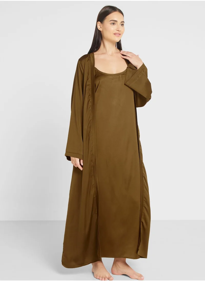 Khizana Night Slip Dress With Robe
